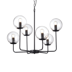 Полилей DELOS с шест осветителни тела прозрачен